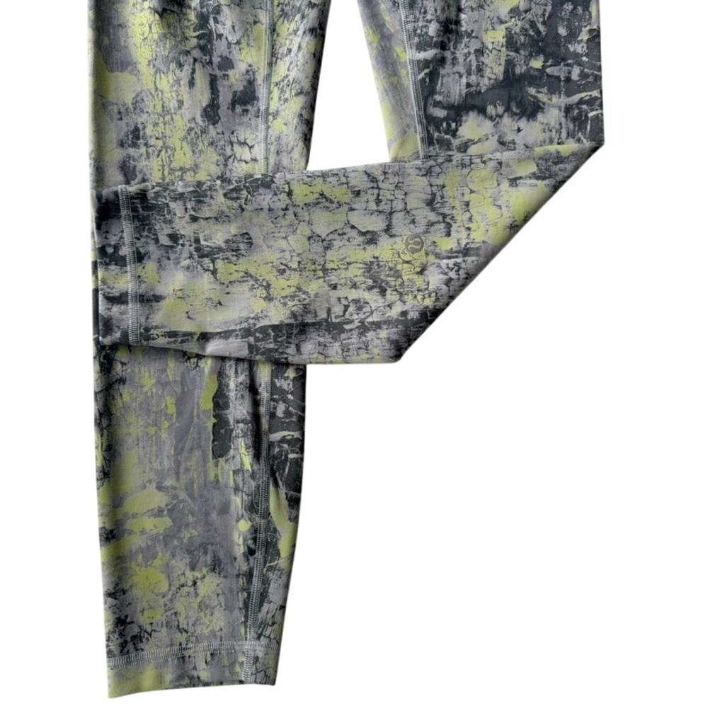 Lululemon Wunder Train High-Rise Tight Size 6 Grey Spruce Green Yellow Run Gym - Picture 4 of 7